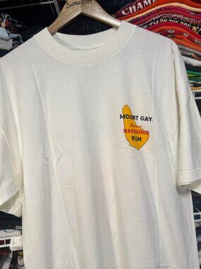 Vintage Mount gay Barbados rum t shirt white